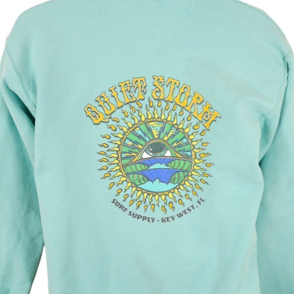 Quiet Storm Surf Shop Sweatshirt Mens Size Small Blue Key West Florida Surfer